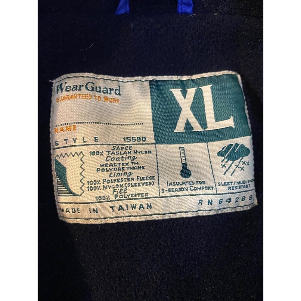 Vintage Pepsi Mens Blue Insulated Jacket XL Nylon Y2K WearGuard Water Resistant - Picture 3 of 7